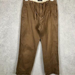 Banana Republic Vintage Chino Pants 33x32 Brown Wide Leg trousers Mens